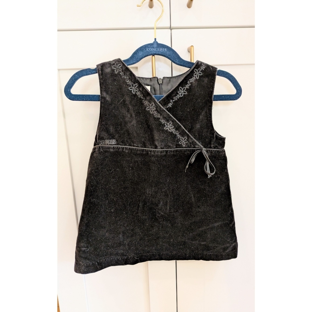 Vintage Y2K Osh-kosh Black Velvet Dress